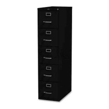 Lorell Lorell Commercial Grade 5-Drawer Letter Vertical File, LLR48498, 15"W x 26-1/2"D x 61"H, Black LLR48498